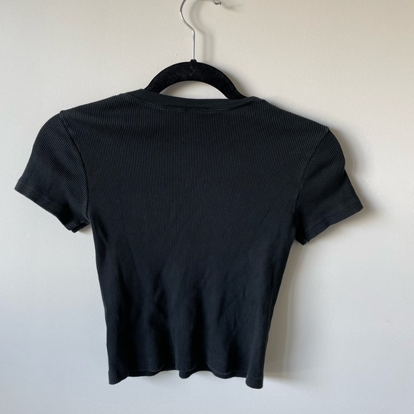 Black Brandy Melville Crop Top, One Size - Picture 2 of 2
